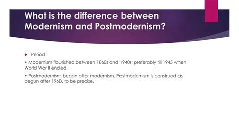 Modernism vs postmodernism | PPTX