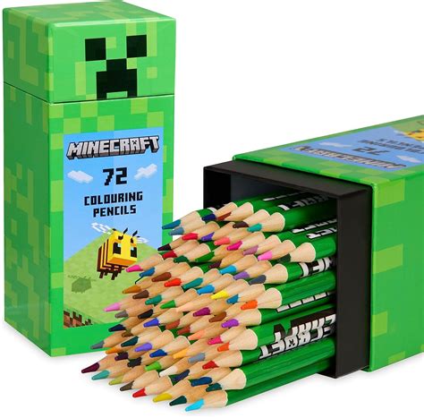 Minecraft Set of Colouring Pencils, Merchandise in Creeper Design Box ...