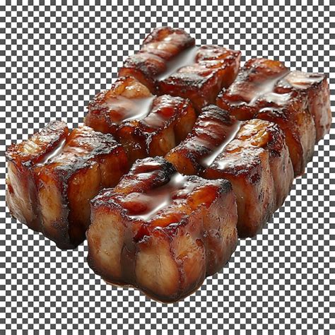Toothsome chinese char siu pork isolated on transparent background ...
