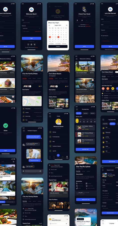 Filllo Travel App UI Design Kit | Travel app wireframe design, Travel ...