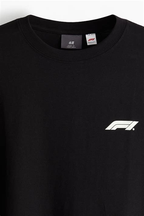 Loose Fit T-shirt - Black/Formula 1 - Men | H&M IN