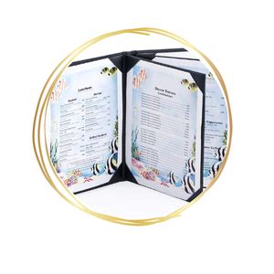 NJ OVERSEAS NJ Restaurant Leather Menu Covers Holders 9x12" Inches, 4 ...