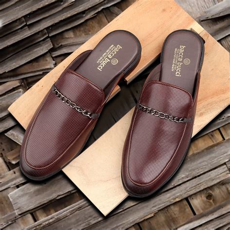 Bacca Bucci Men MOROCCO Mules Loafers with Comfortable Memory Insoles