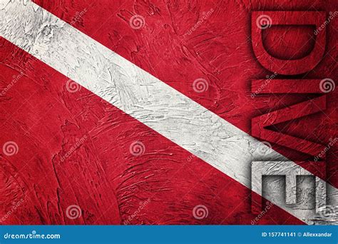Vintage Style Scuba Flag. Diver Down Flag Stock Image - Image of ...