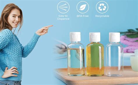 Hunky Dory 48pcs 30ml Empty Clear Plastic Bottles Refillable Travel ...