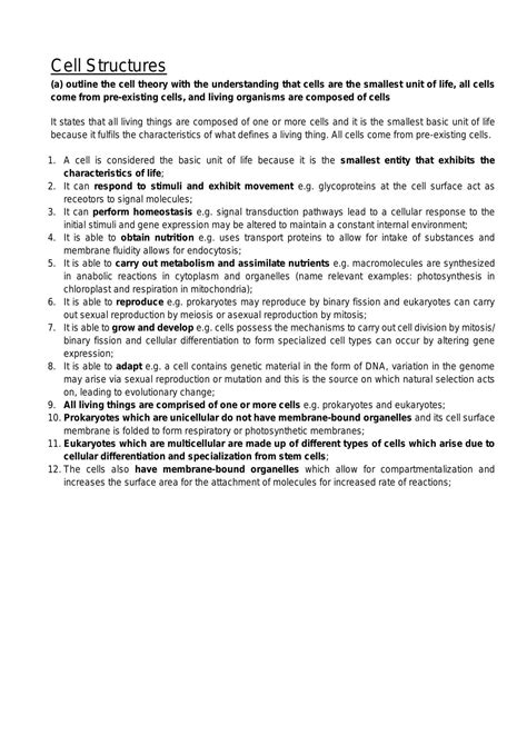 H2 Biology Compiled notes | Biology H2 - GCE A Level | Thinkswap