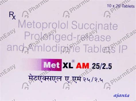 Met Xl Am 25/2.5mg Strip Of 20 Tablets: Uses, Side Effects, Price ...