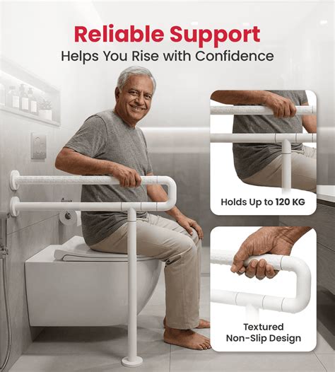 Buy Grab Bar for Toilet with Floor Support Online - AGEasy