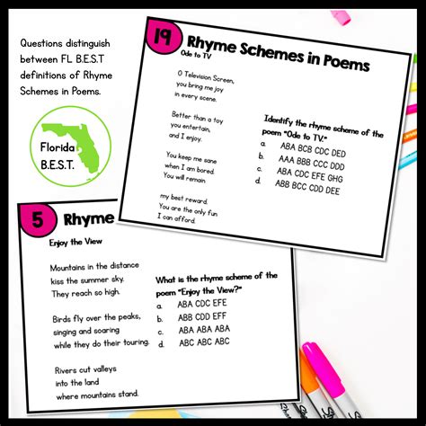 Rhyme Schemes in Poems Task Cards - 2nd Grade | MagiCore