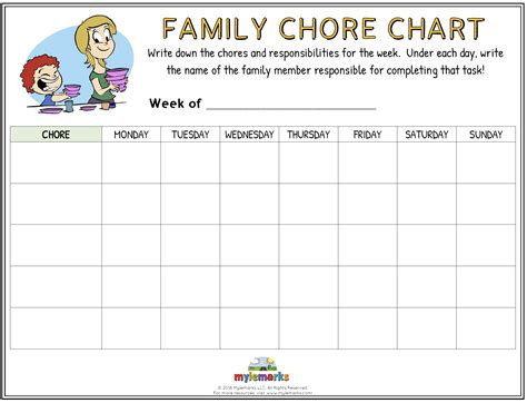 Family Chore Chart Printable