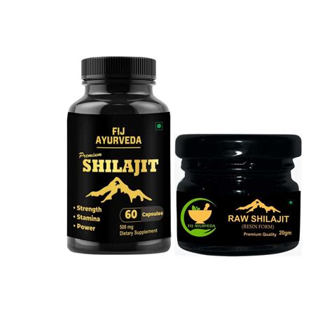 Buy FIJ AYURVEDA RAW SHILAJIT/SHILAJEET RESIN 20GM & PREMIUM SHILAJIT ...