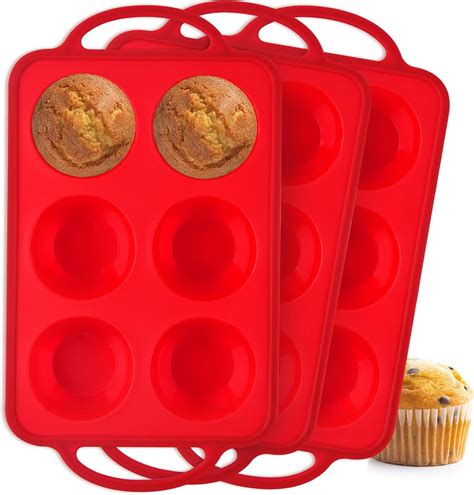 Amazon.com: Mototo 3PCS Silicone Muffin Pan with Metal Frame, Silicone ...