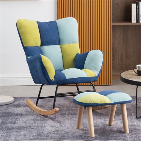 客厅卧室休闲椅躺椅现代极简经典蓝色皮革软包舒适实木框架腿 | Chair, Accent chairs, Armchair
