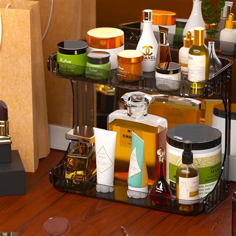2 Tier Cosmetics Storage – Silver Martini