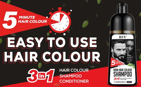 BSY Noni Hair Magic Hair color shampoo (Black, 180ml) : Amazon.in: Beauty