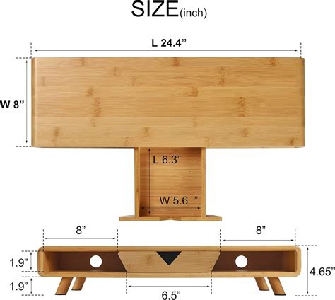 Buy Bamboo Monitor Stand Riser Homerays No Assembly Required Exquisite ...