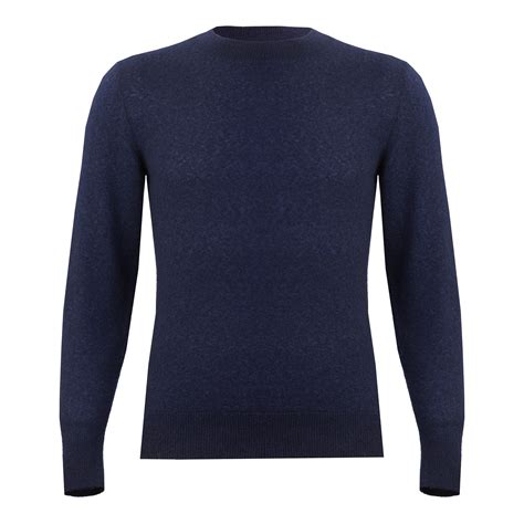 Crew Neck Male Pullovers Indigo* – Nuage Cashmere