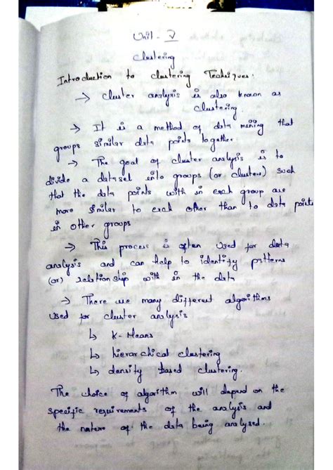 Document 2 - notes - Unit v challeng Intro duction to clastering ...