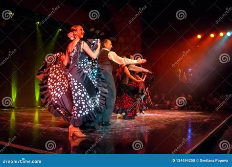 Beautiful Folk Dancers Perform the Famous Spanish Passionate Flamenco ...