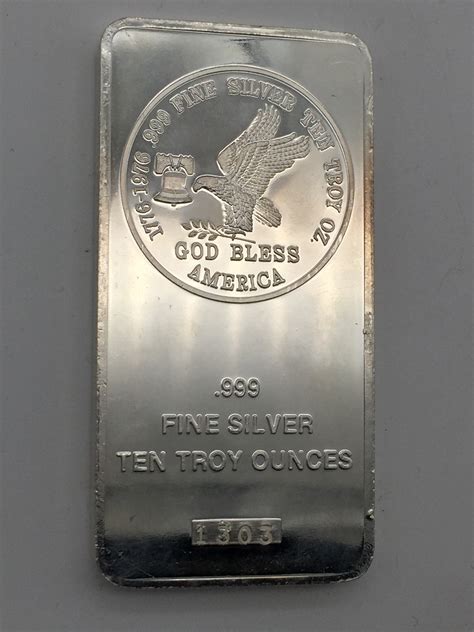 Vintage .999 Fine Silver 10 Troy Ounce Bar | Property Room