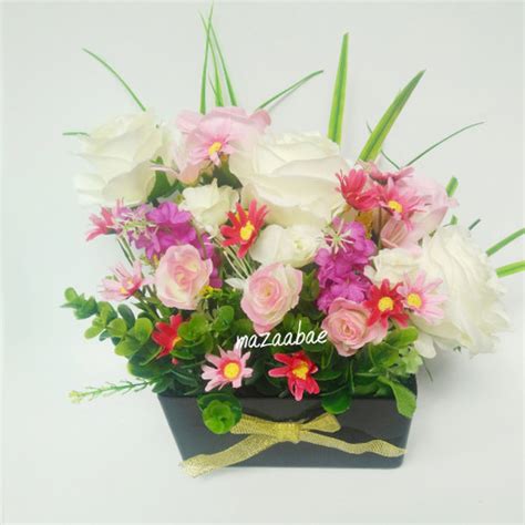 Jual Bunga rangkai artificial dan pot melamin/dekorasi shaby chic ...