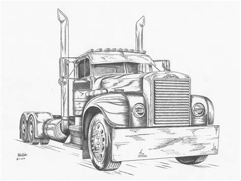 Semi Truck Drawings