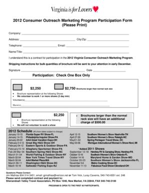 Fillable Online vatc 2005 Virginia Consumer Travel Show Participation ...