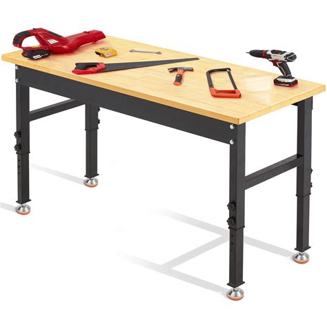 Buy 60" Adjustable Workbench,Heavy Duty Workstation with Rubber Wood ...