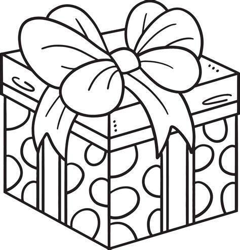 Birthday Gift Isolated Coloring Page for Kids 20447521 Vector Art at ...