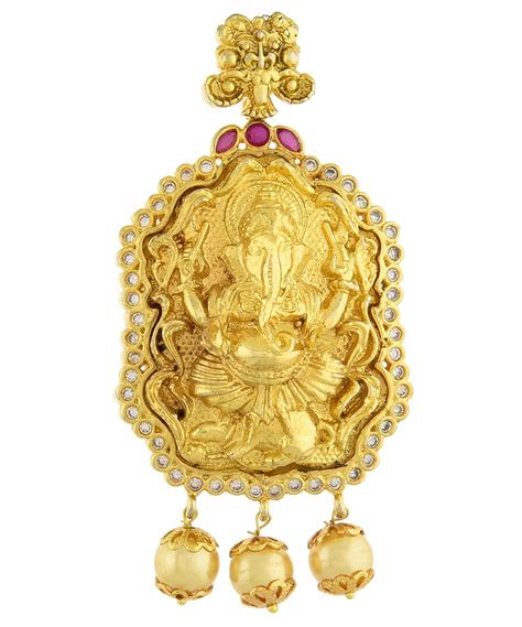 Buy VAMA Fashions Gold Plated Shree Ganesh Pendant For Women With Chain ...