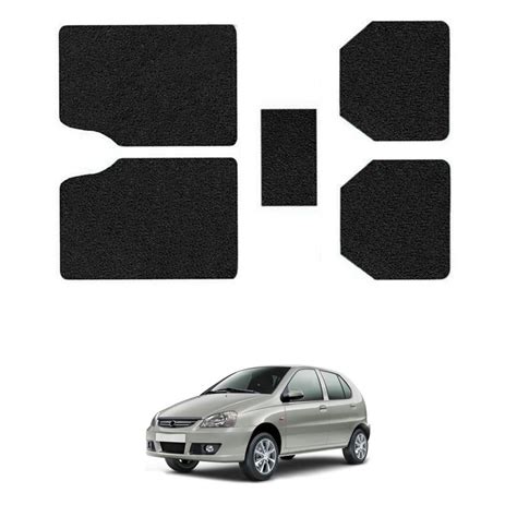 Motor Duniya Anti Slip Noodle Car Floor Mats (Black) for Tata Indica ...