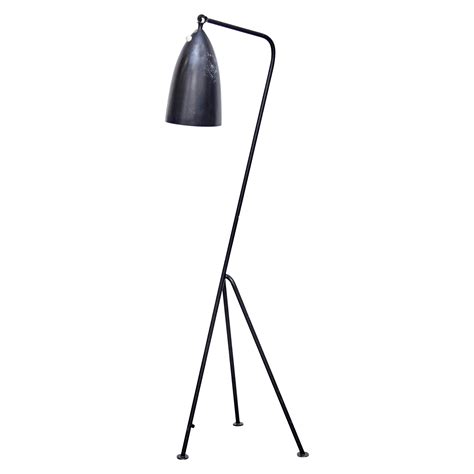 Greta Magnusson Mid-Century Modern Black Metal "Grasshopper" Floor Lamp ...