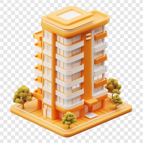 Apartment 3d icon render 3d isolated orange color theme minimal on ...
