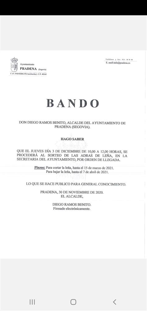 Bando del Ayuntamiento