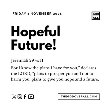 Daily Bible Verse Jeremiah 29 vs 11 - Friday 1st November 2024 ...