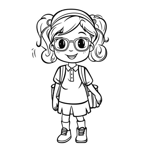 Student With Backpack Clip Art Black And White