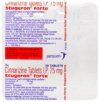 Stugeron Forte Tablet – Vertigo & Motion Sickness Relief