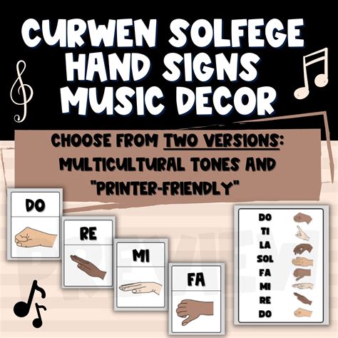 Curwen Solfege Music Hand Signs Classroom Posters | Made By Teachers