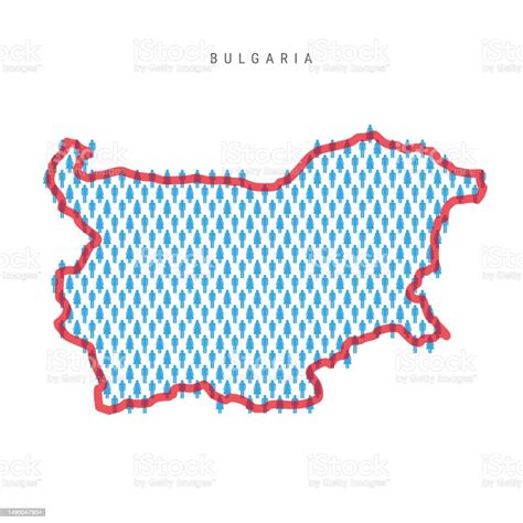 Bulgaria Population Map Stick Figures Bulgarian People Map Pattern Of Men And Women Flat Vector ...