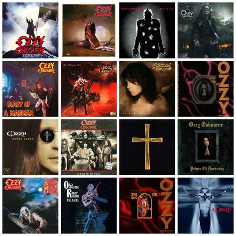 All Ozzy Osbourne Album Covers including: Scream Blizzard of Ozz ...
