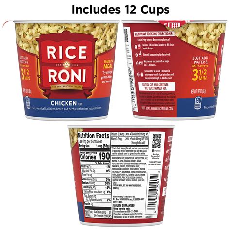 Rice a Roni Cups, Chicken Flavor, 1.97 Ounce (Pack of 12)- Buy Online ...
