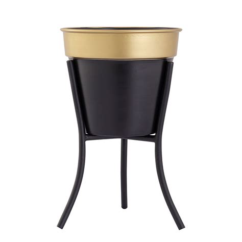 Black Metal Table Planter with Stand | Indoor Plants & Flowers – Metalsmith