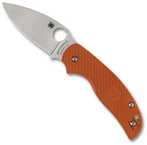 Spyderco C123BORP Sage 5 (Rex 121, Leaf, Satin, FRN, Orange) Lightweig ...
