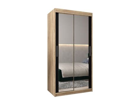 Armadio Tokyo 3 ad ante scorrevoli 200/120/62 2 porte (sonoma/nero)