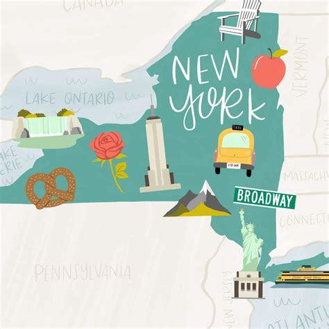 New York Map Paintings | Prints, Framed Prints And Multi Panel Art