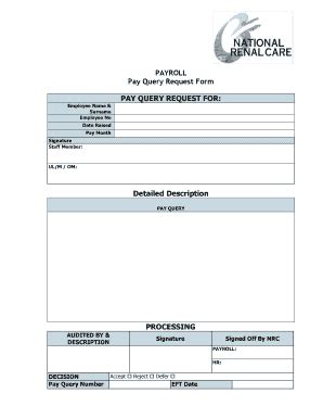 Pay Query Form - Fill Online, Printable, Fillable, Blank | pdfFiller