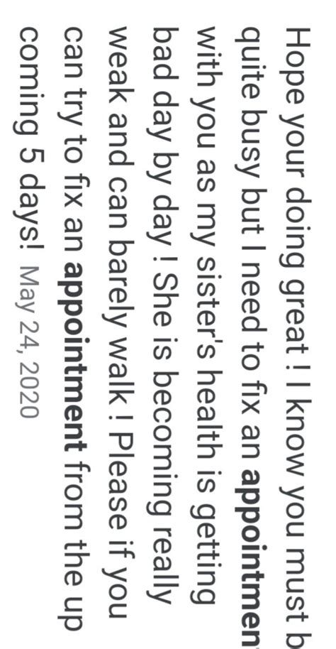 Letter to family doctor to take an appointment on a particular date ...