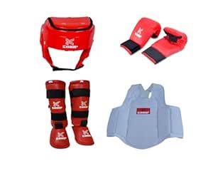 Karate shin Pad Karate kit Set (M, RED) : Amazon.in: Sports, Fitness ...