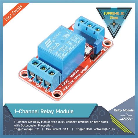 Jual 1-Channel Optocoupler Relay Module + Adjustable Hi/Lo | High/Low ...