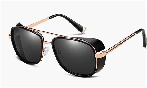 Avengers Tony Stark Retro Iron Man 3 Sunglasses Transparent For Men -S ...